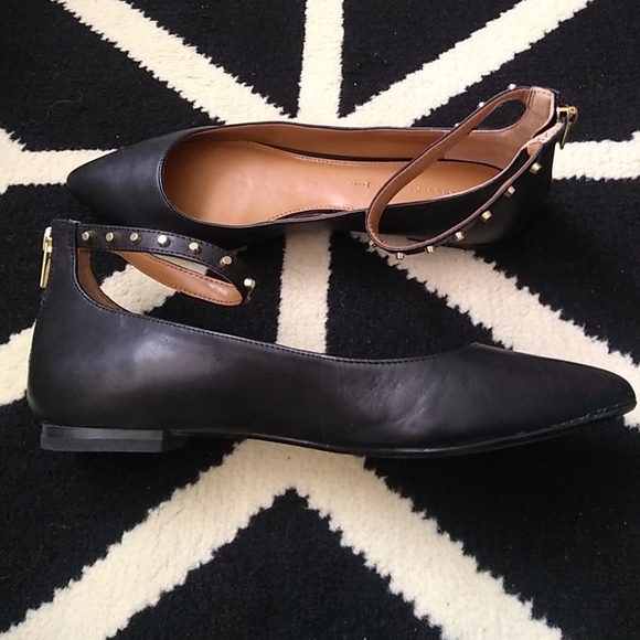 Banana Republic leather studded ankle strap flats - Picture 5 of 6
